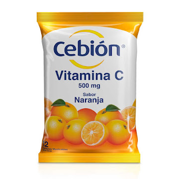 Cebión 500 mg Vitamina C Naranja x 12 Tabletas  
