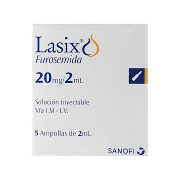 Lasix Furosemida 20mg/2ml Sanofi Caja x 5 Ampollas  