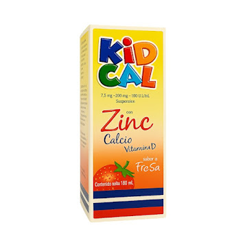 Kidcal Fresa Calcio + Magnesio + Zinc 7.5mg/300 mg Farma Frasco x 180 ml  