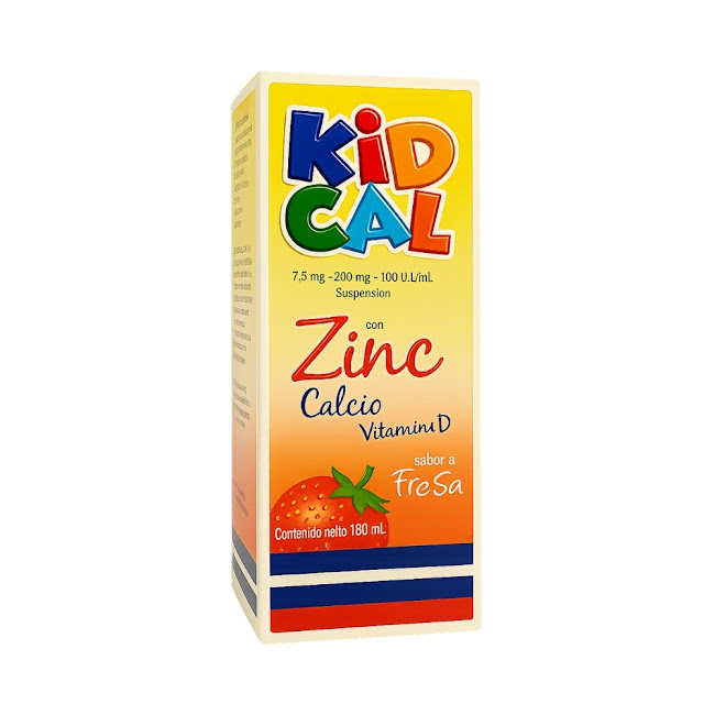 Kidcal Fresa Calcio + Magnesio + Zinc 7.5mg/300 mg Farma Frasco x 180 ml  