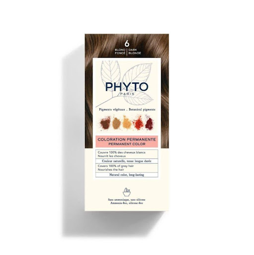 Phyto 6 RUBIO OSCURO Phyto 50ml x 3  "La 1era* coloración permanente con pigmentos vegetales** sin amoníaco que combina 3 acciones :
- RESULTADO de color
- RESPETO del cuero cabelludo
- TRATAMIENTO del cabello

*De los Laboratorios PHYTO
