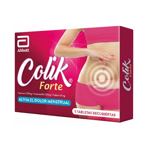 Colik Forte Naproxeno + Acetaminofén + Cafeína Abbott Caja x 5 Tabletas
