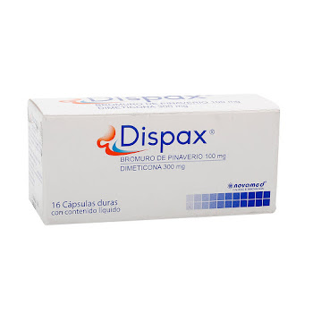 Dispax Bromuro de Pinaverio + Dimeticona 100mg/300mg Novamed Caja x 16 Cápsulas  