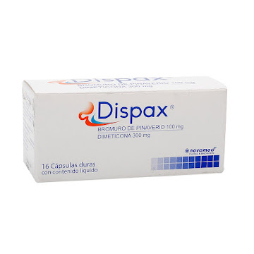 Dispax Bromuro de Pinaverio + Dimeticona 100mg/300mg Novamed Caja x 16 Cápsulas  