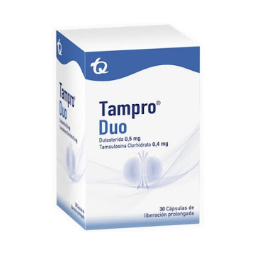 Tampro Duo Tamsulosina 0,4mg + Dutasterida 0.5mg TQ Frasco x 30 Cápsulas  
