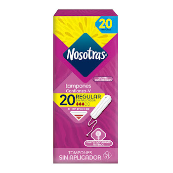 Tampones Sin Aplicador Nosotras Regular Paquete x 20 und  