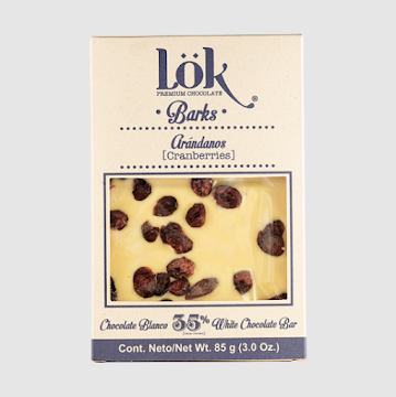 Chocolate Bark Lok 35%   Blanco Arándanos x85gr  