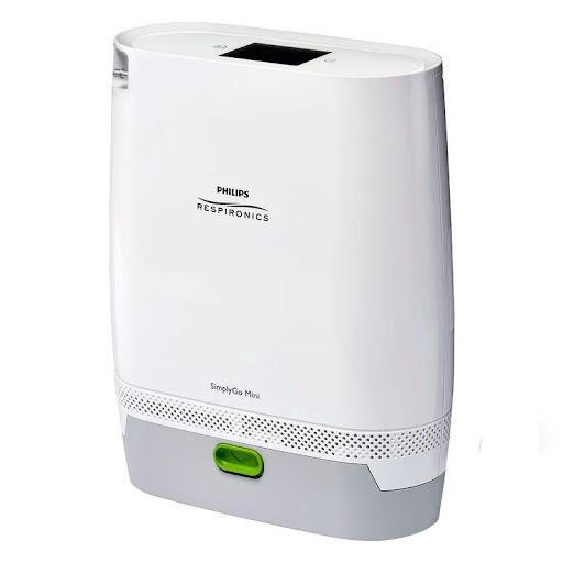 Concentrador O2 Mini-Simpligo 1113605 Respironics  x 1 Diseñado para brindar libertad y autonomía a usuarios activos. Compacto, ligero y confiable, ofrece flujo de oxígeno por pulsos con batería recargable de larga duración. Incluye bolso de transporte, c