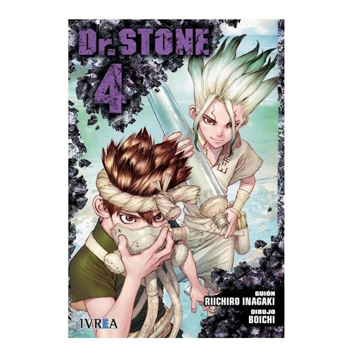 Dr. Stone No. 4 IVREA Libro x 1.0 DR. STONE No. 4   Autores:Boichi, Riichiro Inagaki  Editoriales:Ivréa  Series:DR. STONE   El día que Taiju Oki, un adolescente fuerte pero algo palurdo, se decide por no declararle su amor a Yuzuriha,