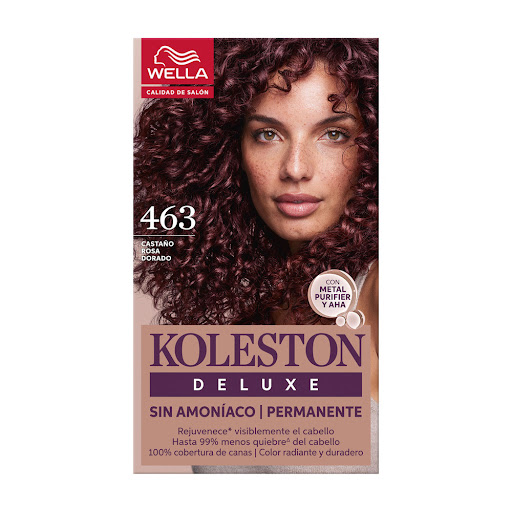 Kit Tinte Koleston Deluxe 463 Castaño Rosa Permanente Sin Amoniaco Caja x 1 und