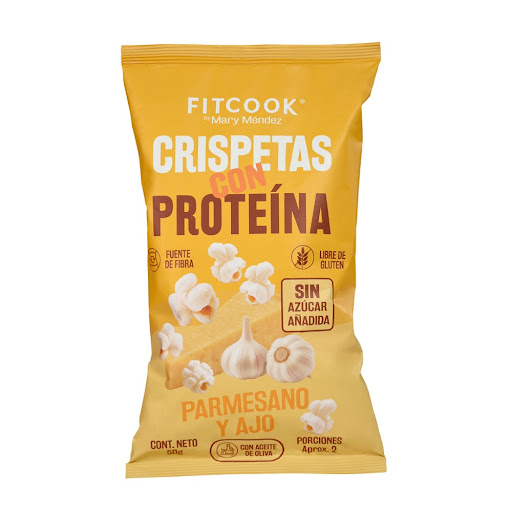 Crispetas Fitcook By Mary Mendez Con Proteína Parmesano Y Ajo Bolsa x 50 gr