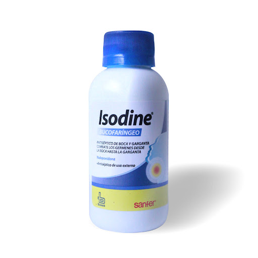 Isodine Solución Bucofaríngeo Yoodopovidona 0.8g Sanfer Frasco x 120 ml