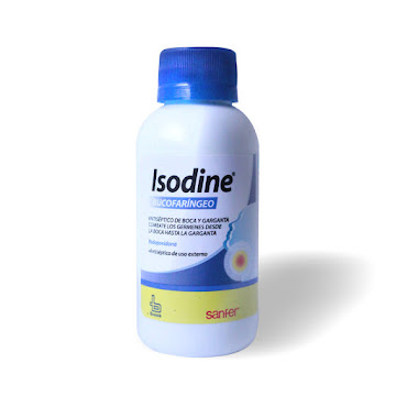 Isodine Solución Bucofaríngeo Yoodopovidona 0.8g Sanfer Frasco x 120 ml  