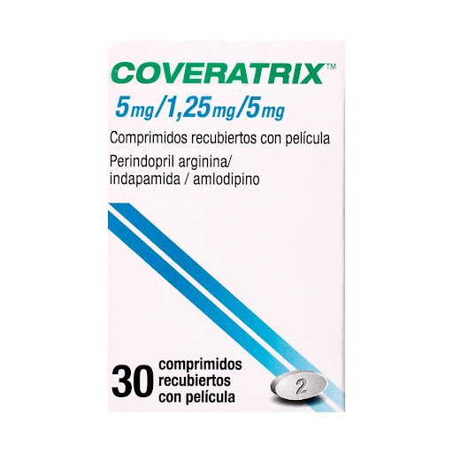 Perindopril + Indapamida + Amlodipino 5mg/1.25mg/5mg Coveratrix Servier