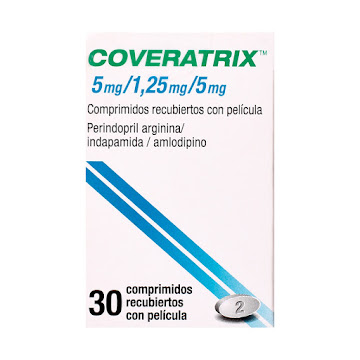 Perindopril + Indapamida + Amlodipino 5mg/1.25mg/5mg Coveratrix Servier Caja x 30 Comprimidos  