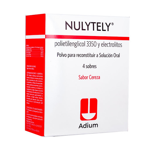 Nulytely Polietilenglicol 3350 Adium Sabor Lima Limón Caja x 4 Sobres