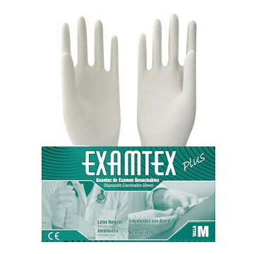 Guante De Latex Examtex Para Examen Talla M x 100 und  