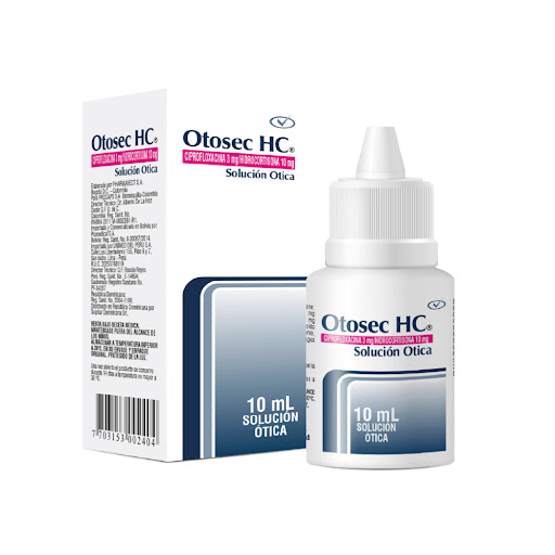 Otosec HC Ciprofloxacina Hidrocortisona 3mg/10mg Procaps Gotas Óticas Frasco x 10 ml