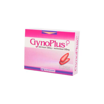 Gynoplus Clotrimazol + Metronidazol 100mg/500mg Farmacol Caja x 10 Óvulos  
