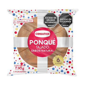 Ponque Tajado Comapan   Sabor Natural x 230 gr  