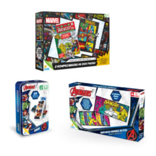 Oferta 72 -  Domino Lata Avengers + Rompecabezas x 180 Pzas Avengers + Rompecabezas  2 x 500 Pzas Avengers RONDA CAJA x 1 Oferta 72 - Domino Lata Avengers + Rompecabezas x 180 Pzas Avengers + Rompecabezas 2 x 500 Pzas Avengers
Domino Lata Avengers

TIPO DE JUEGO: Estrategia

*28 Fichas
*Pza de Inicio
*Instrucciones
*Empa