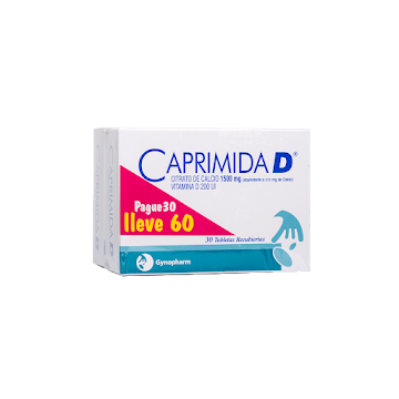 Caprimida D Citrato de Calcio + Vitamina 1500mg/200UI Gynopharm Caja x 60 Tabletas  