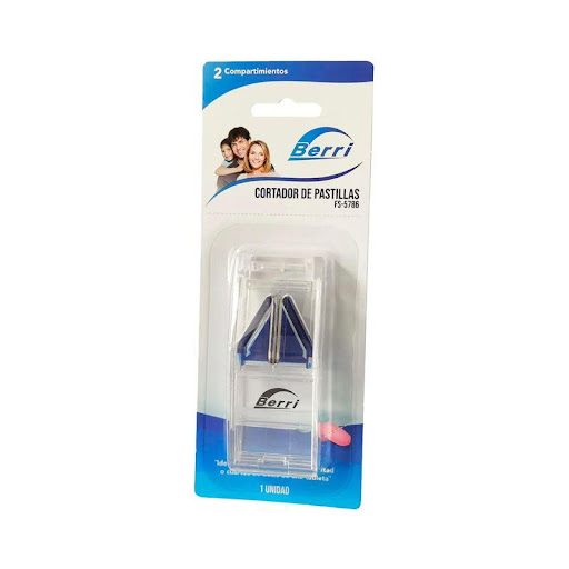 Cortador de Pastillero Berry FS 5786 BERRY  x 1 Diseñado para facilitar el proceso, este cortador de pastillas es la solución ideal para aquellos que buscan precisión y comodidad en el manejo de sus medicamentos. Su diseño ergonómico y cuchillas af