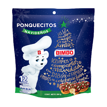 Mini Ponquecitos   Bimbo Navidad Paq X12uni/ 204g 