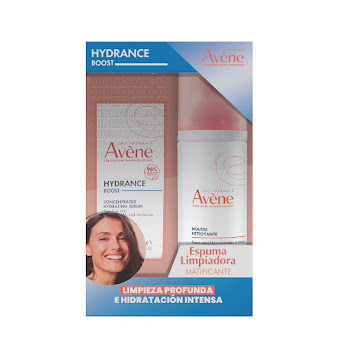Kit Serum Hidratante Avene Hydrance Boost x 30 ml + Espuma Limpiadora Avene Matificante x 150 ml pack x 2 und   