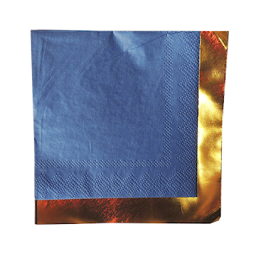 Servilletas Nico Azul Con Dorado x 12 und   