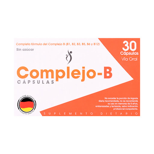 Complejo B Niacina + Ácido de Calcio + Vitamina B1 22mg/3mg/4mg Nutrazul Caja x 30 Cápsulas