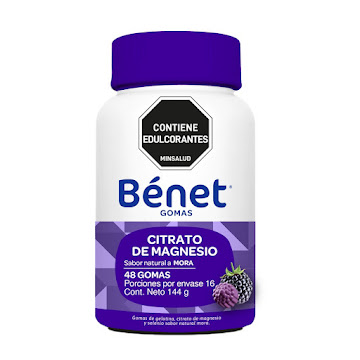 Gomas de Magnesio Benet Sabor Mora Frasco x 48 und  