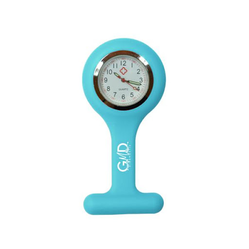 RELOJ AZUL CIELO GMD IMPORMEDICAL  x 1 Es un accesorio diseñado para profesionales de la salud, especialmente enfermeros y médicos. Su diseño colgante permite una lectura rápida y cómoda del tiempo, ideal para entornos clínicos. Cuenta con