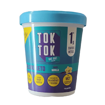 Helado Tok Tok Keto Vainilla Sin Azúcar Vaso Frasco x 315 gr   