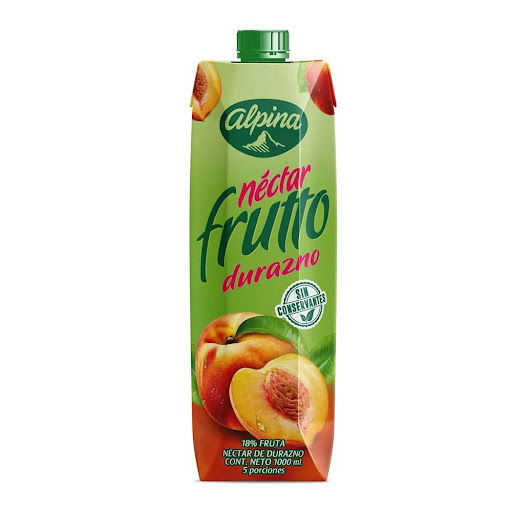 Néctar Alpina Frutto Fructosa 40% Menos Calorías Durazno x 1 lt