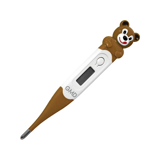 TERMOMETRO DIGITAL OSO GMD  x 1 Termómetro de medición rápida con diseño infantil en forma de oso, ideal para monitorear la temperatura en niños de manera segura y precisa.Características:Composición: Plástico resistente con punta f