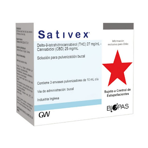 Spray Bucal Sativex THC + Cannabidiol 27mg/25mg Spray Bucal Caja x 3 und