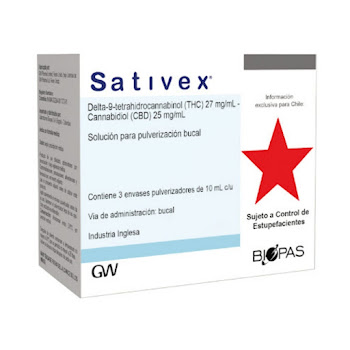 Spray Bucal Sativex THC + Cannabidiol 27mg/25mg Spray Bucal Caja x 3 und  