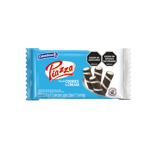 Barquillo Piazza Cookies   and Cream x 10 und