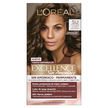 Tinte Loreal Excellence Nudes Sin Amoníaco Castaño Claro 5U Caja x 1 und  