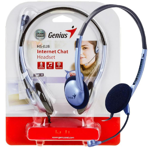 Audífono Diadema Genius HS-02B 2 Plug 3.5mm Azul-Negro GENIUS Caja de Carton x 1 Und undefined