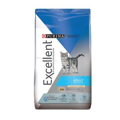 EXCELLENT F ADULTO 3 KG EXCELLENT  x 1 Purina Excellent Adulto Pollo y Arroz, ofrece una fórmula con una óptima combinación de ingredientes, proteínas de alta digestibilidad y ácidos grasos omega 3 y 6, para mantener al máximo la salud del
