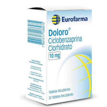 Doloro Ciclobenzaprina Clorhidrato 10 mg Eurofarma Caja x 30 Tabletas  