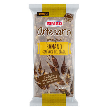 Pan Bimbo Artesano Banano Nueces Bloque x 355 gr  