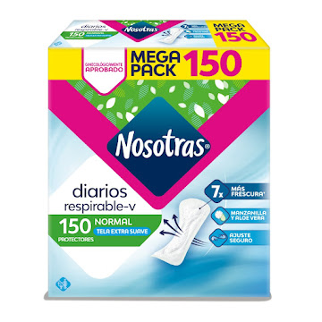 Protectores Diarios Nosotras Natural Respirable Caja x 150 und  