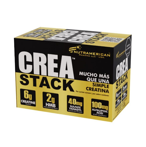 Crea Stack 1.1 LB Sobres Creatina NUTRAMERICANPHARMA Caja x Caja X 25 sobres C/U 20g 1.1 Lb (500g) Crea Stack, es la última generación en suplementos con Creatina monohidrato. Su fórmula única en el mercado incluye HMB, así como ácido alfa lipoico y sulfato de vanadio en las cantidades óptimas, obt
