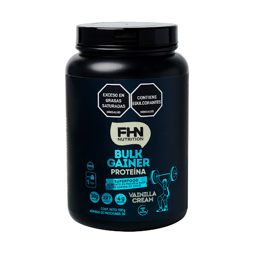 Proteína En Polvo Bulk Gainer FHN Sabor Vainilla Frasco x 920 g