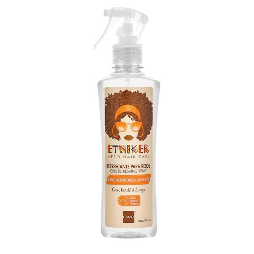 REFRESCANTE DE RIZOS ETNIKER 300ml ETNIKER 300ml x 1 Ya no tendrás que lavar tu cabello para REVITALIZAR, RE-HIDRATAR & RE-DEFINIR tu estilo sin sensación pegajosa, ni dura, ni acumulación de producto ( o efecto build-up) y con un agradable aroma de lar