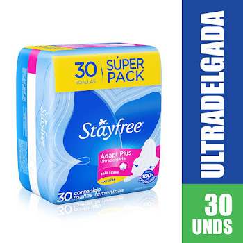 Toalla Higienica Stayfree Adapt Plus Ultradelgada x 30 und  