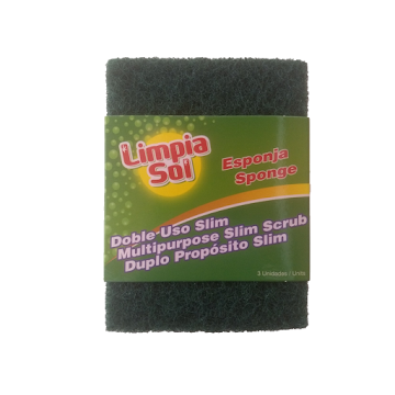 Esponja Limpiasol Doble Uso Slim Verde x 3 und  